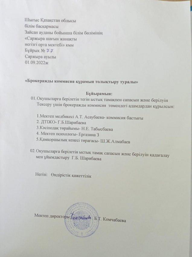 Мектеп асханасын жалға алушы туралы мәлімет