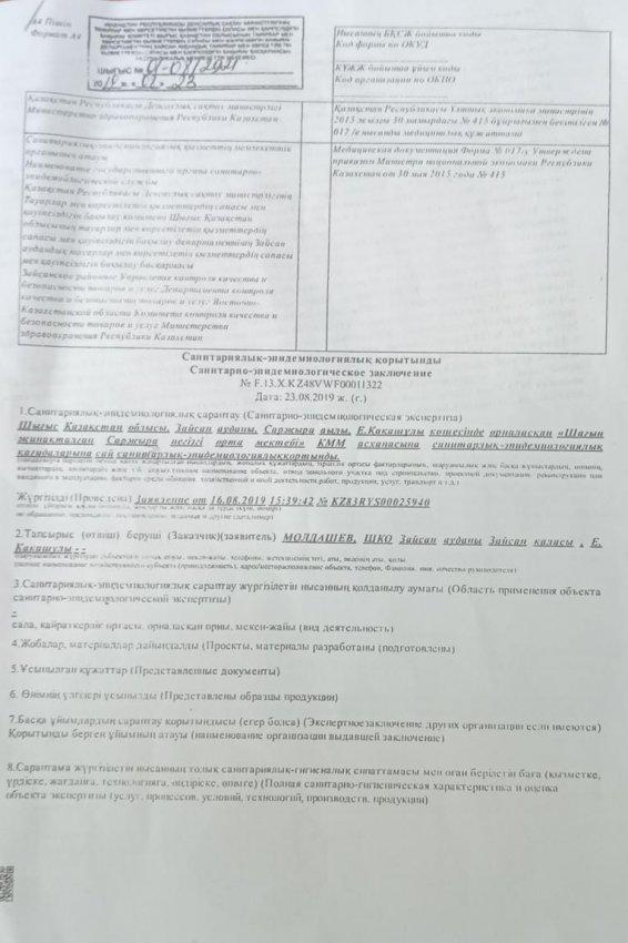 Ыстық тамақ СЭС қорытындысы2024-2025 о.ж